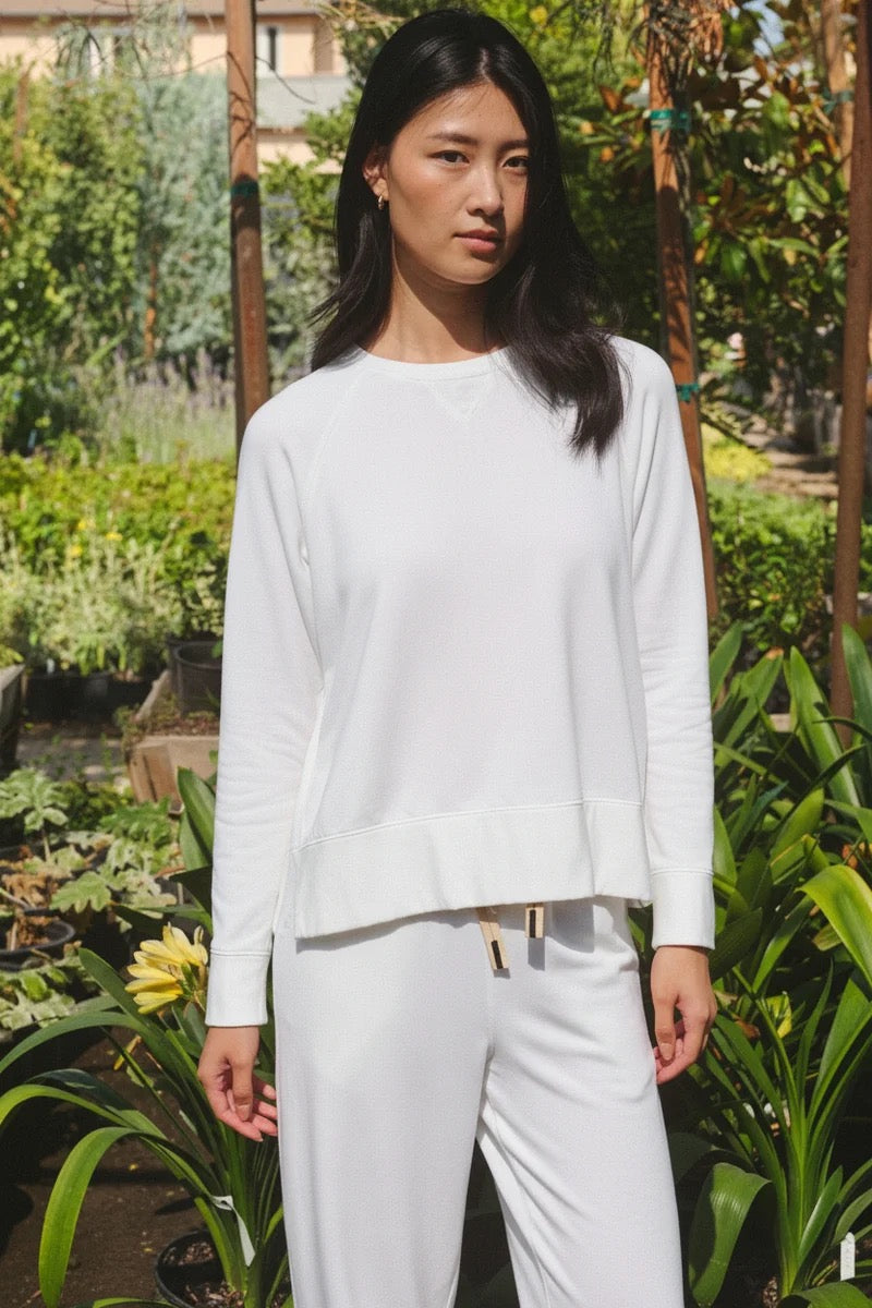 STATESIDE STATESIDE Softest Fleece Raglan Sweat WHITE