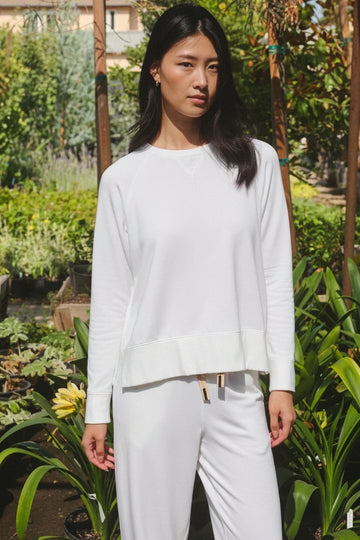 STATESIDE STATESIDE Softest Fleece Raglan Sweat WHITE