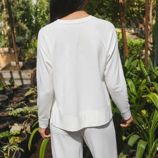 STATESIDE STATESIDE Softest Fleece Raglan Sweat WHITE