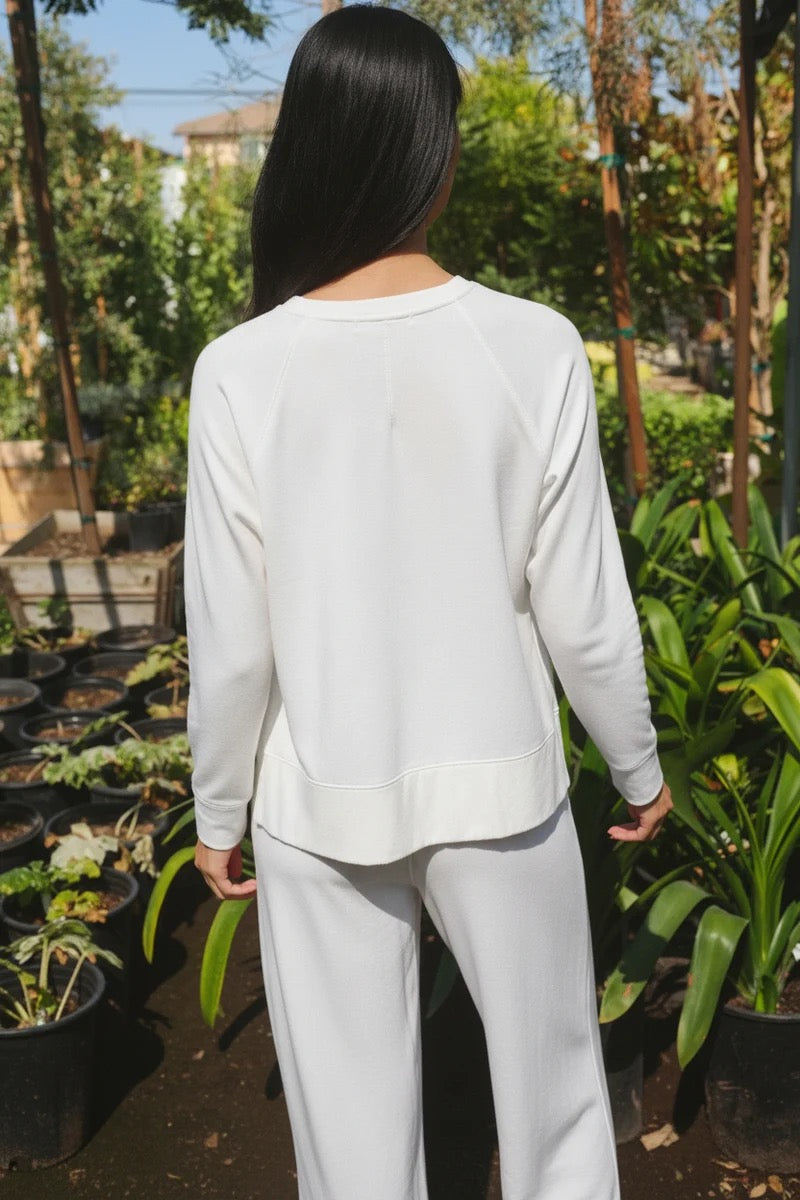 STATESIDE STATESIDE Softest Fleece Raglan Sweat WHITE