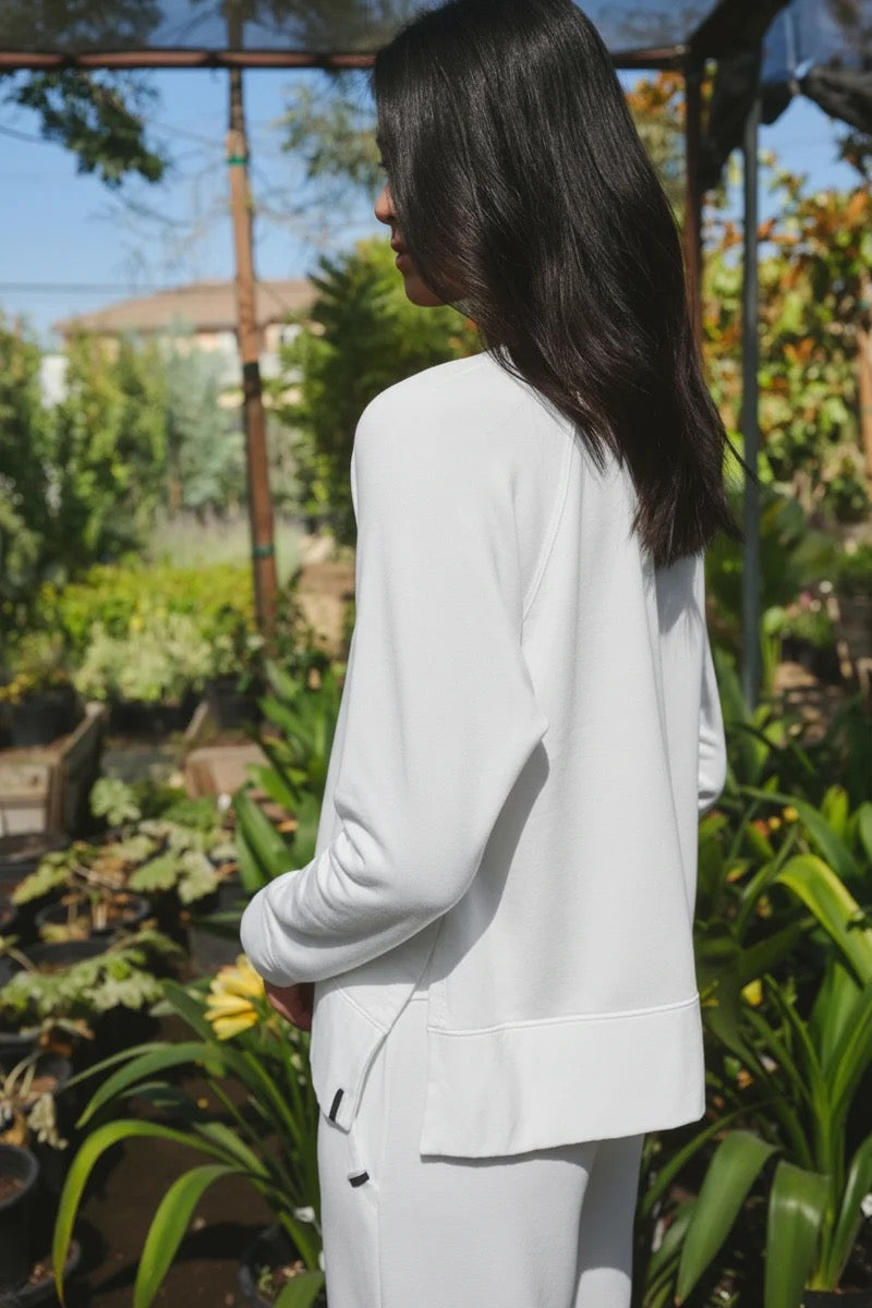 STATESIDE STATESIDE Softest Fleece Raglan Sweat WHITE