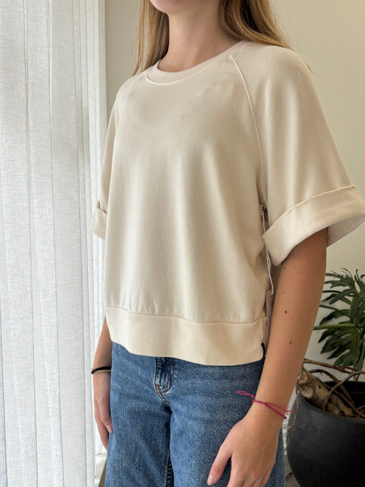 STATESIDE STATESIDE Softest Fleece S/S Raglan Sweat CREAM