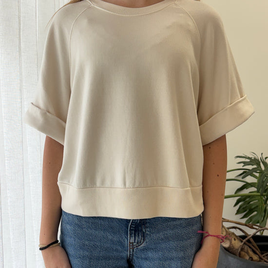 STATESIDE STATESIDE Softest Fleece S/S Raglan Sweat CREAM