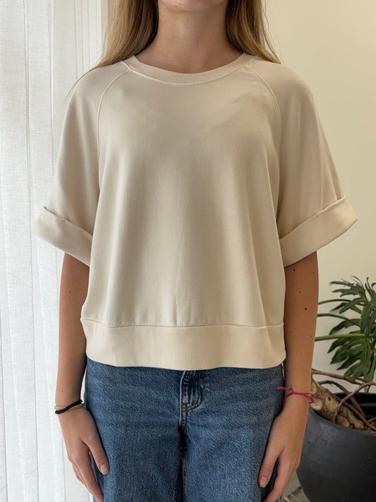 STATESIDE STATESIDE Softest Fleece S/S Raglan Sweat CREAM