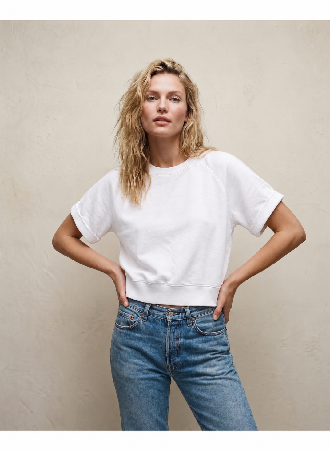 STATESIDE STATESIDE Softest Fleece S/S Raglan Sweat WHITE
