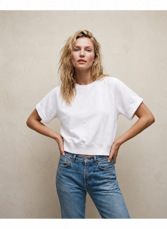 STATESIDE STATESIDE Softest Fleece S/S Raglan Sweat WHITE