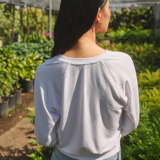 STATESIDE STATESIDE Softest Fleece V Neck Sweatshirt WHITE