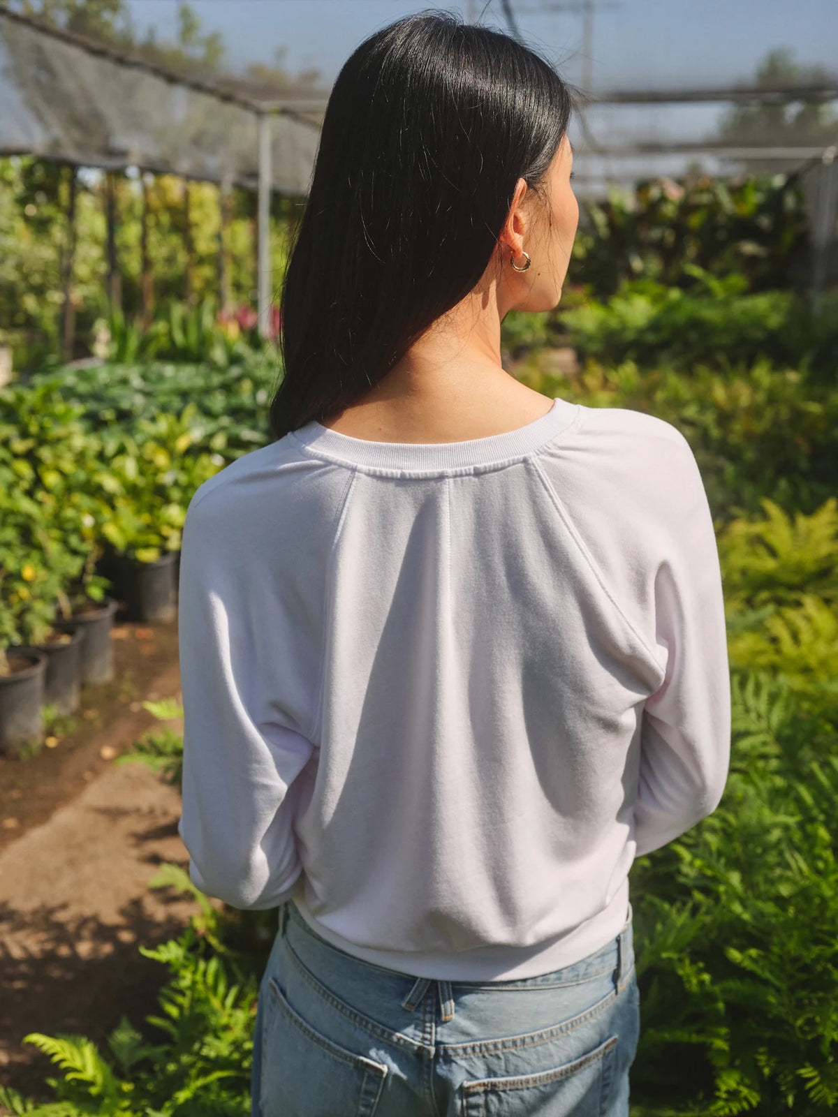 STATESIDE STATESIDE Softest Fleece V Neck Sweatshirt WHITE