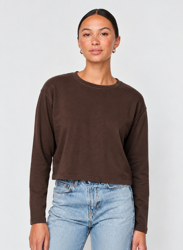 STATESIDE STATESIDE Cloud Jersey L/S Crew Tee ESPRESSO