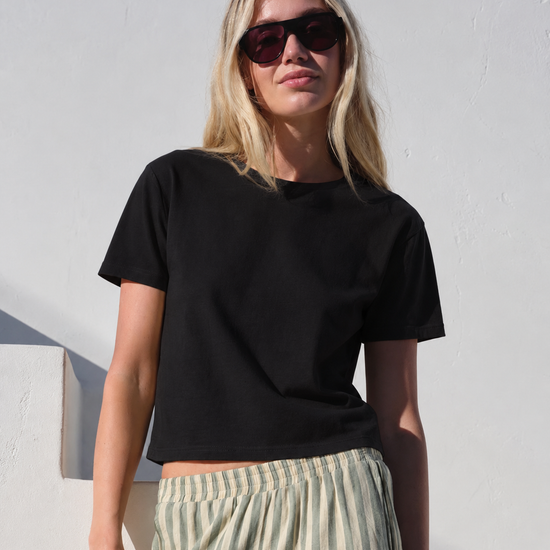 STATESIDE STATESIDE Cloud Jersey S/S Crew Tee BLACK