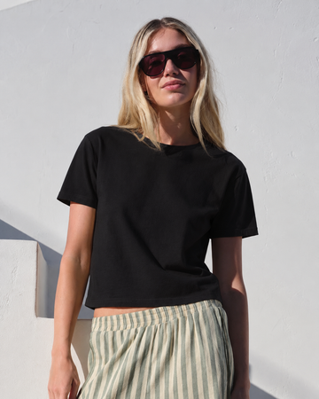 STATESIDE STATESIDE Cloud Jersey S/S Crew Tee BLACK