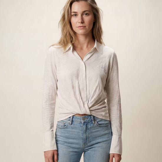 STATESIDE STATESIDE Mixed Jersey Twist Shirt CREAM