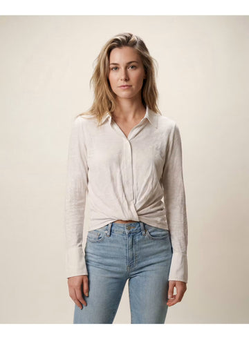 STATESIDE STATESIDE Mixed Jersey Twist Shirt CREAM