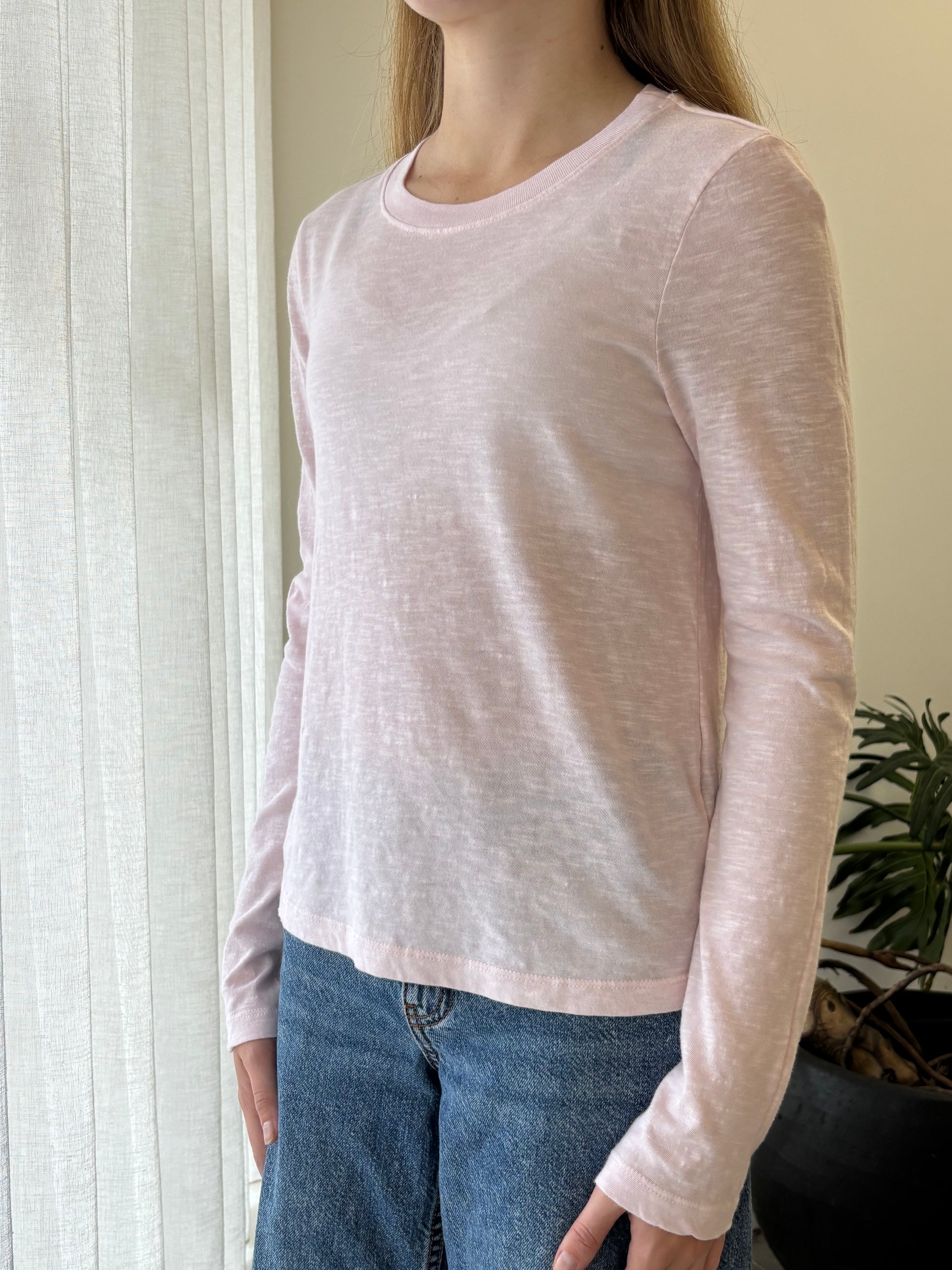 STATESIDE STATESIDE Supima L/S Crew Tee Ballet Pink