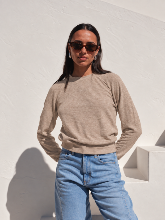 STATESIDE STATESIDE Supima L/S Raglan Tee ALMOND