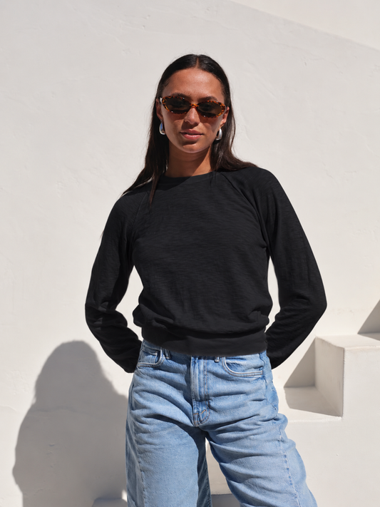 STATESIDE STATESIDE Supima L/S Raglan Tee BLACK