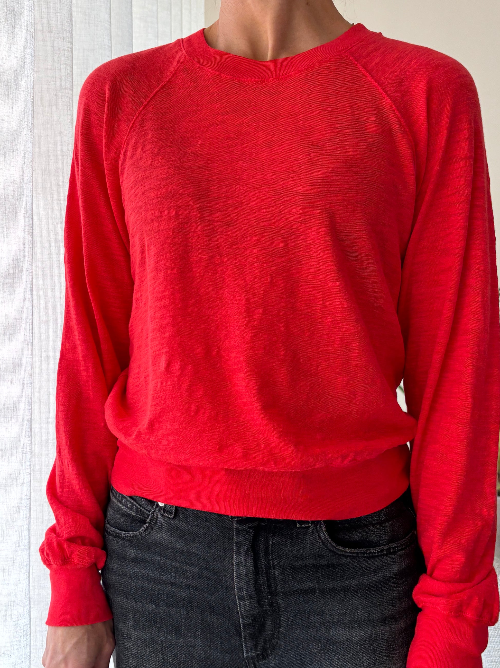 STATESIDE STATESIDE Supima L/S Raglan Tee Poppy Red