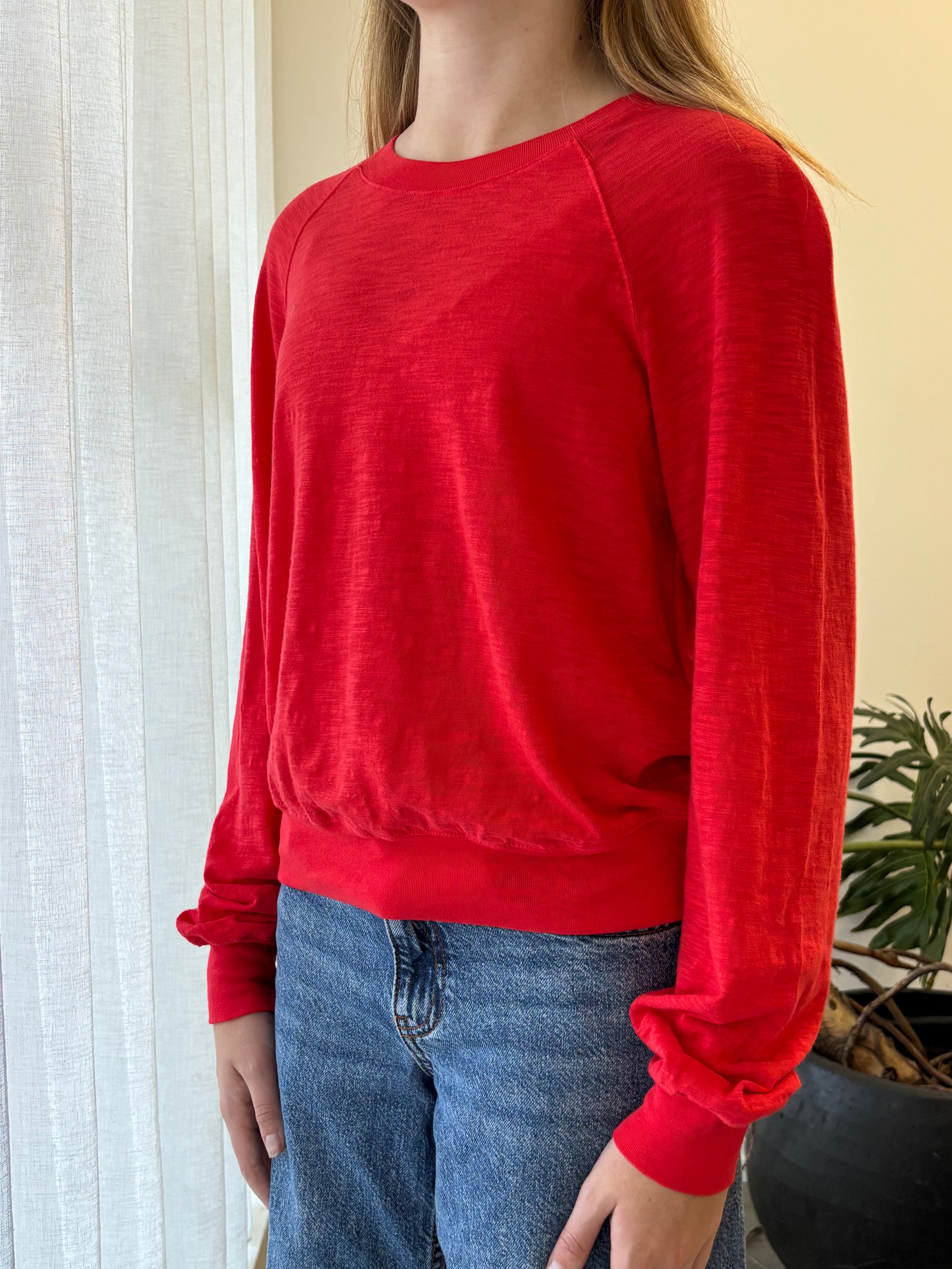 STATESIDE STATESIDE Supima L/S Raglan Tee Poppy Red