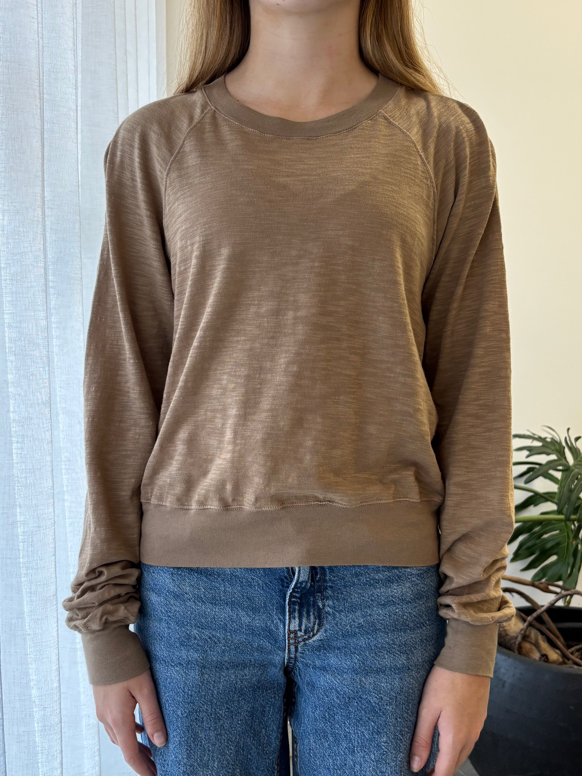 STATESIDE STATESIDE Supima L/S Raglan Tee SANDSTONE