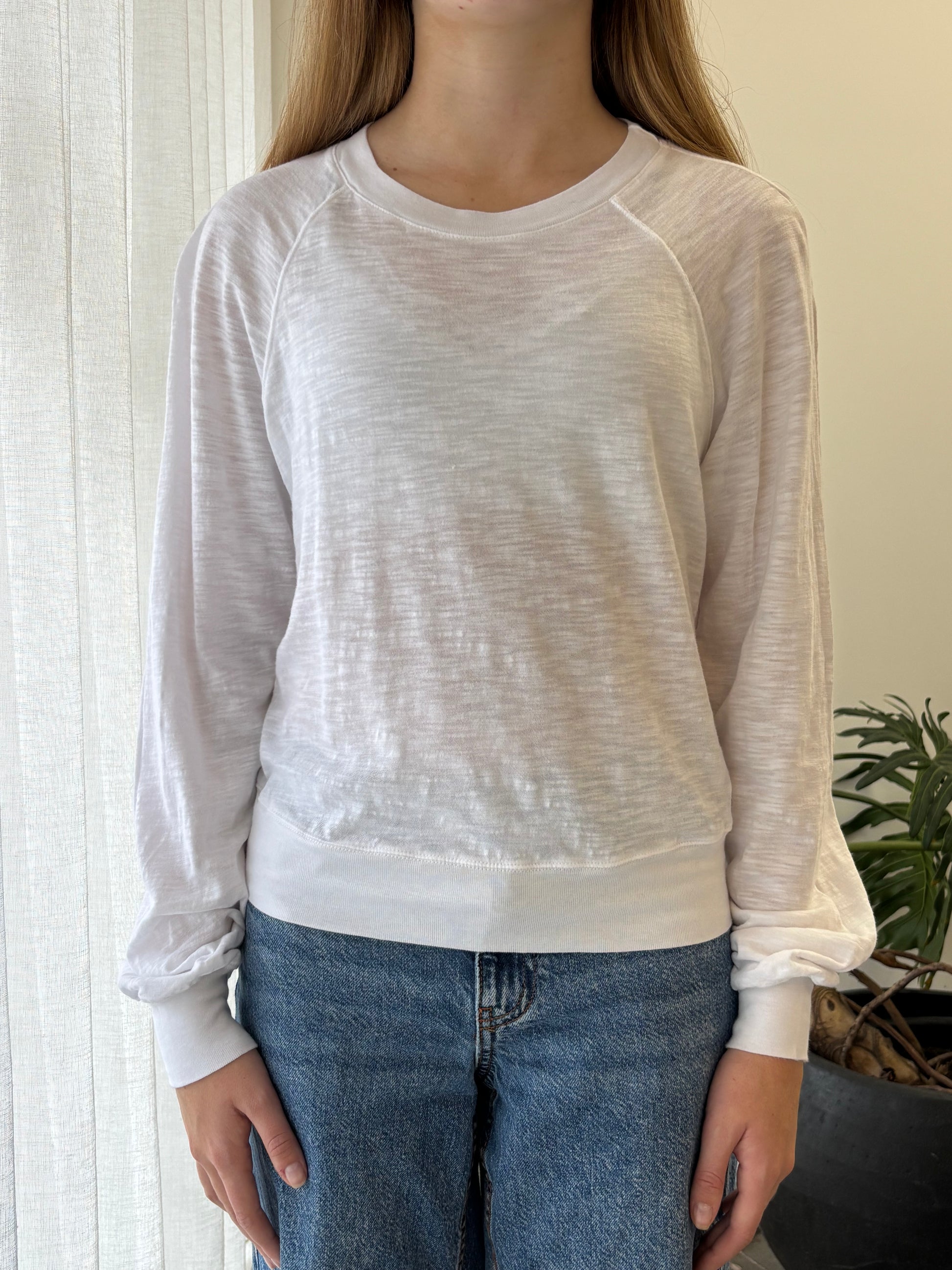 STATESIDE STATESIDE Supima L/S Raglan Tee WHITE