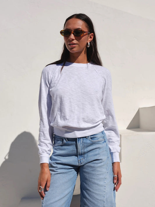 STATESIDE STATESIDE Supima L/S Raglan Tee WHITE