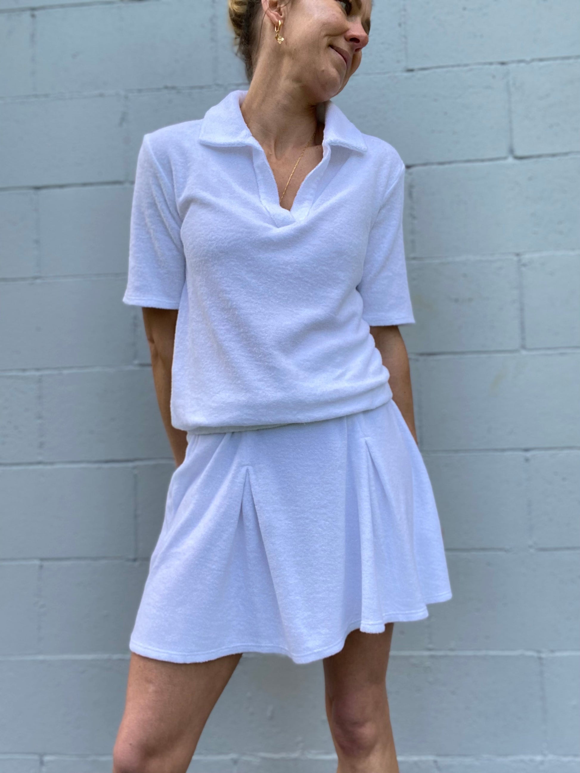 STATESIDE STATESIDE Terry Tennis Skirt WHITE